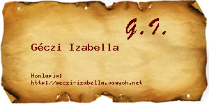 Géczi Izabella névjegykártya